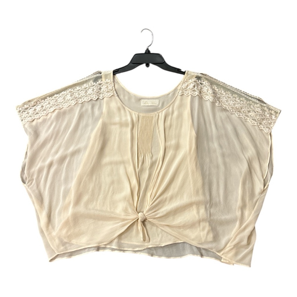 Love Sam Cream Boho Silk Lace Detail Blouse - Picture 2 of 6